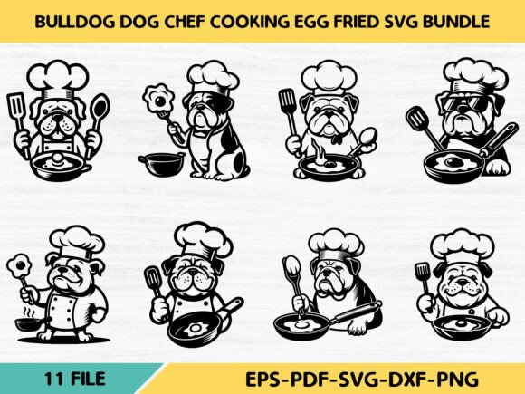 Bulldog Dog Chef Cooking Egg Fried Svg B Review