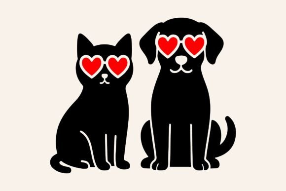 Cat Dog Sitting with Heart Sunglass SVG Review