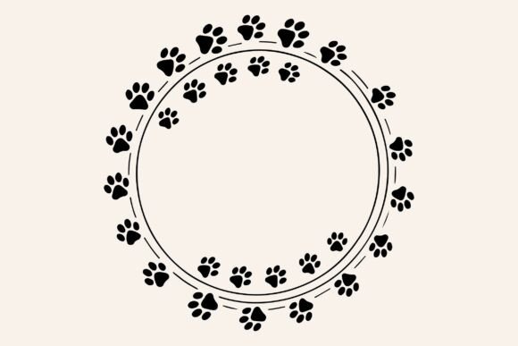 Circular Dog Paw Frame SVG Review