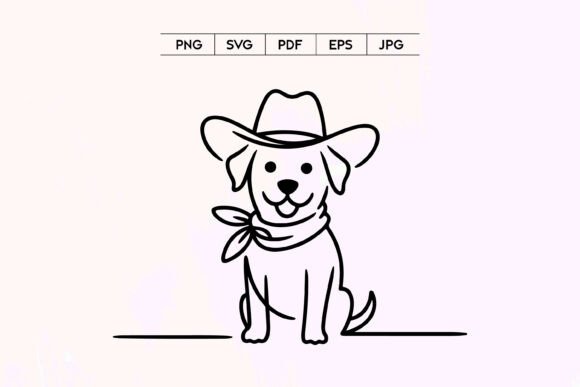 Cowboy Dog Line Art Review for Embroidery Projects