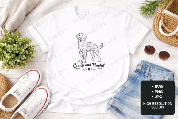 Curly-coated Retriever Dog Line Art SVG Review