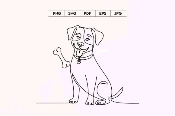 Cute Dog with Bone Pet Lover SVG File Review
