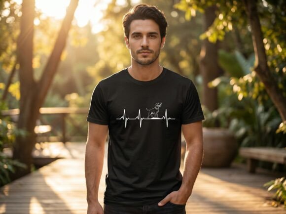 Dog Heartbeat EKG Line Art - Cute Dog