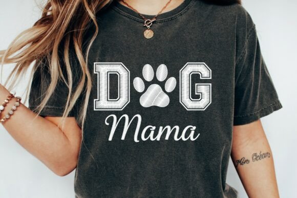 Dog Mama Mothers Day Embroidery Design