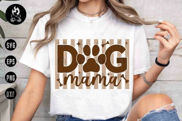 Dog Mama Striped Retro Paw Print SVG Review