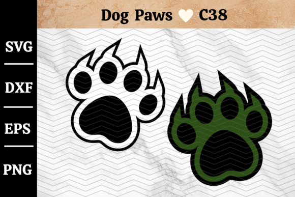 Dog Paw Claw SVG Cut File Cricut Set 38