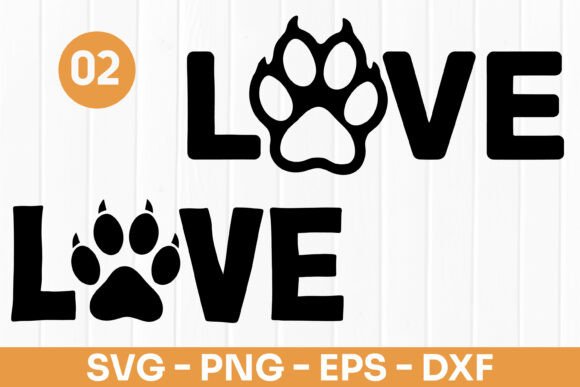 Dog Paw Love Typography SVG PNG Review
