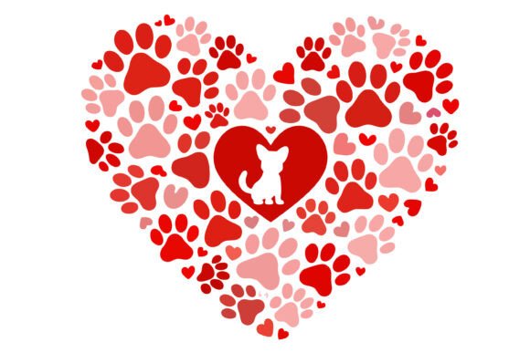 Dog Paw Print Heart with Puppy SVG Review