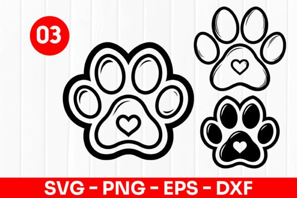 Dog Paw Print Outline Design SVG PNG Review