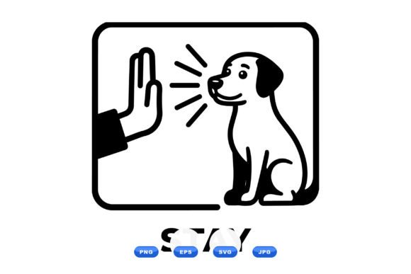 Dog Stay Command SVG Icon Review