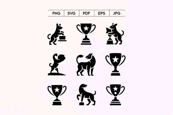 Dog Trophy Winner Icons Set Review