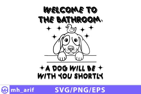 Funny Bathroom Dog SVG Design