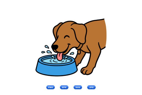 Happy Dog Drinking Water SVG Review for Embroidery Projects