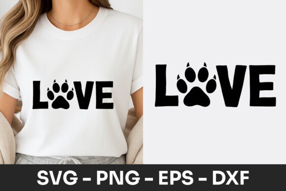 Love Dog Paw Lettering Design SVG PNG Review