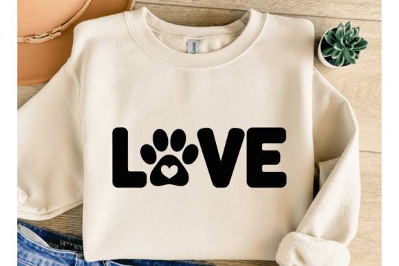 Love Dog Paw Typography PNG SVG Review