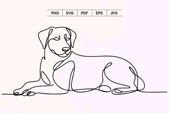 Relaxed Dog Minimal Line Art SVG File Review