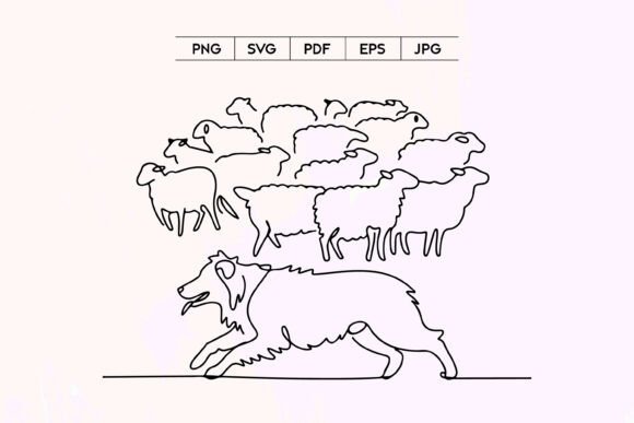 Sheep Herding Dog Line Art Review