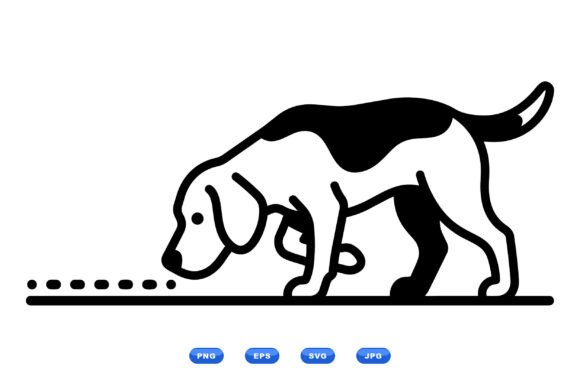 Tracking Dog Line Art SVG